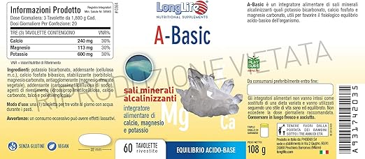 Longlife A Basi Integratore Di Sali Minerali Potassio Calcio E Magnesio 1 Prodotto Amazon It Salute E Cura Della Persona