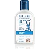 BLUE LIZARD Sensitive Mineral Sunscreen with Zinc Oxide, SPF 50+, Water Resistant, UVA/UVB Protection with Smart Bottle Techn