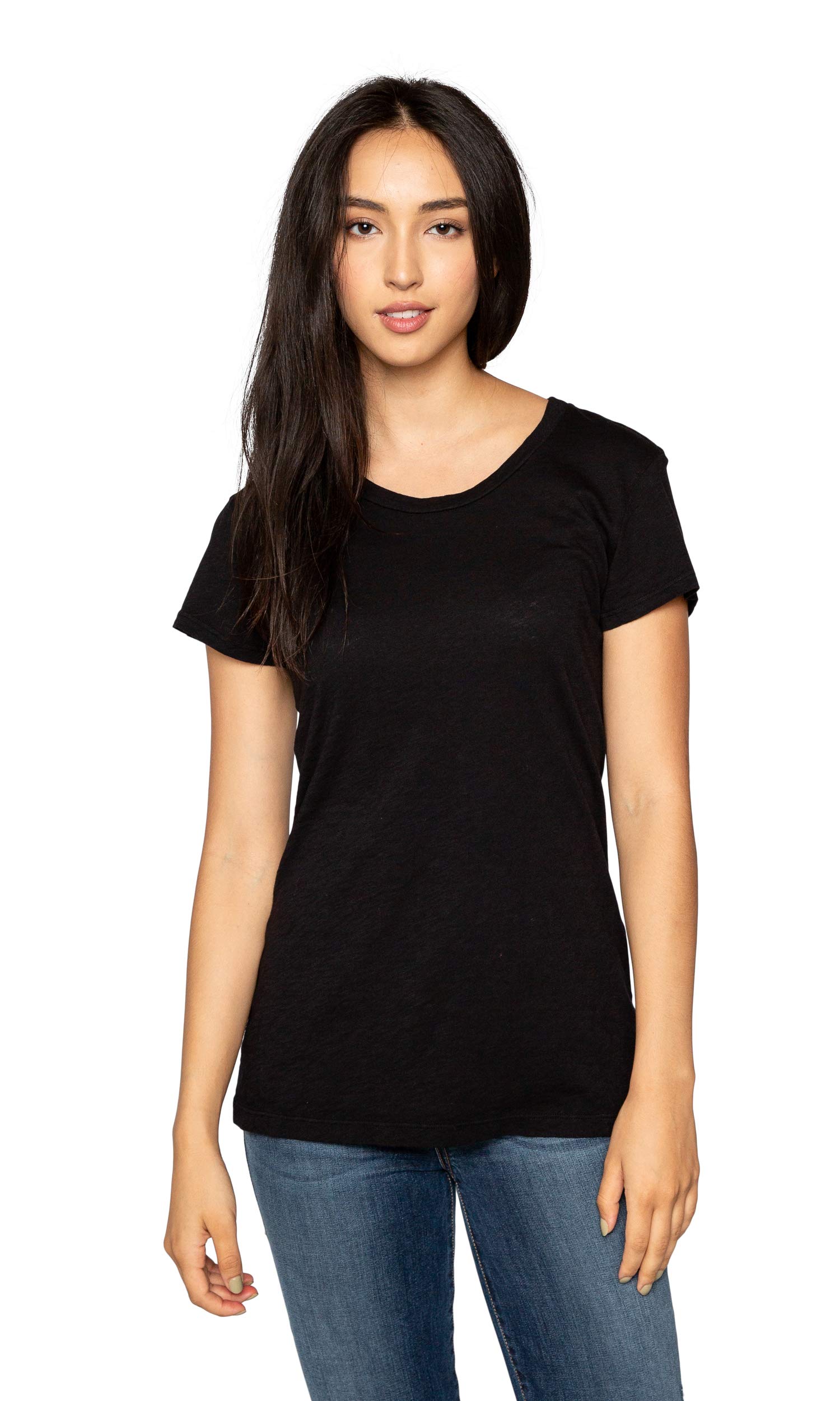 VELVET BY GRAHAM & SPENCER Women’s Odelia Cotton Slub Shirt, Black, X-Large