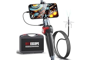 Ralcam Articulating Borescope, Two-Way 180° 8.5mm Lens IP67 Waterproof Steering Probe, 10 LED Light, HD 1080P Inspection Camera with Light, Endoscope Compatible with Android and iOS Phone, 3.3FT/1M