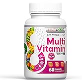 LIVEGOOD Bio-Active Complete Multivitamin for Women with Iron, Daily Women’s Multi with 24 Essential Vitamins and Minerals for Energy, Immunity and Bone Support, Complete Formula (60 Capsules)