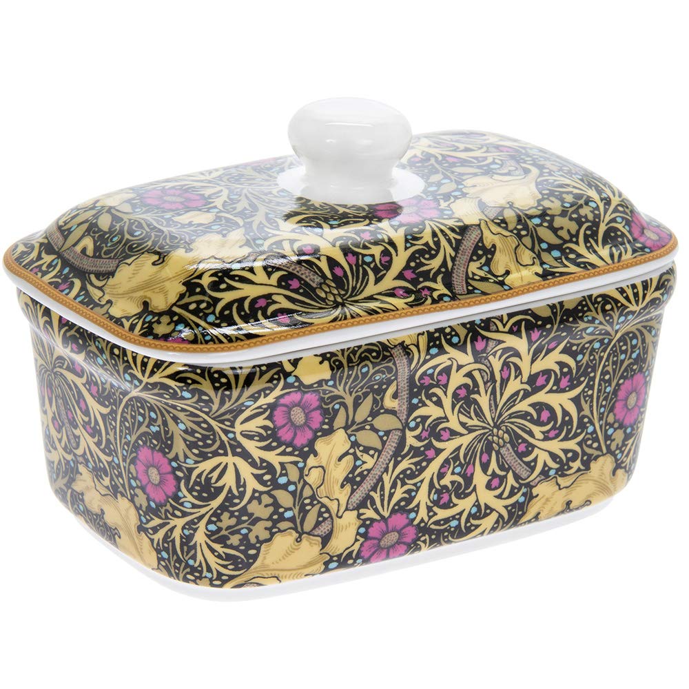The Leonardo Collection Seaweed Acanthus Fine China Ceramic Butter Dish w/Bell Top LP93833