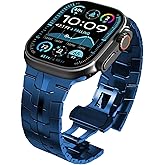 WINGLE Stainless Steel Bands for Apple Watch Band Ultra 3/2/1 Band Ultra 49mm Series 11 10 46mm 45mm 44mm 42mm SE 3/2/1 Series 9 8 7 6 5 4 3 2 Men, Classy Business Rugged Metal iWatch Bands, Blue