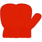 DOOVID Kids Knit Mittens Toddler Knit Gloves Winter Warm Knitted Magic Gloves Stretch Soft Mitten for Baby Boys Girls