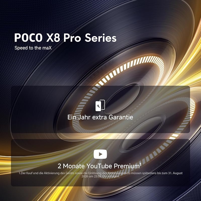 Poco X8 Pro Smartphone 12+512GB, 6500mAh Akku, 50MP Kamera, Gelb