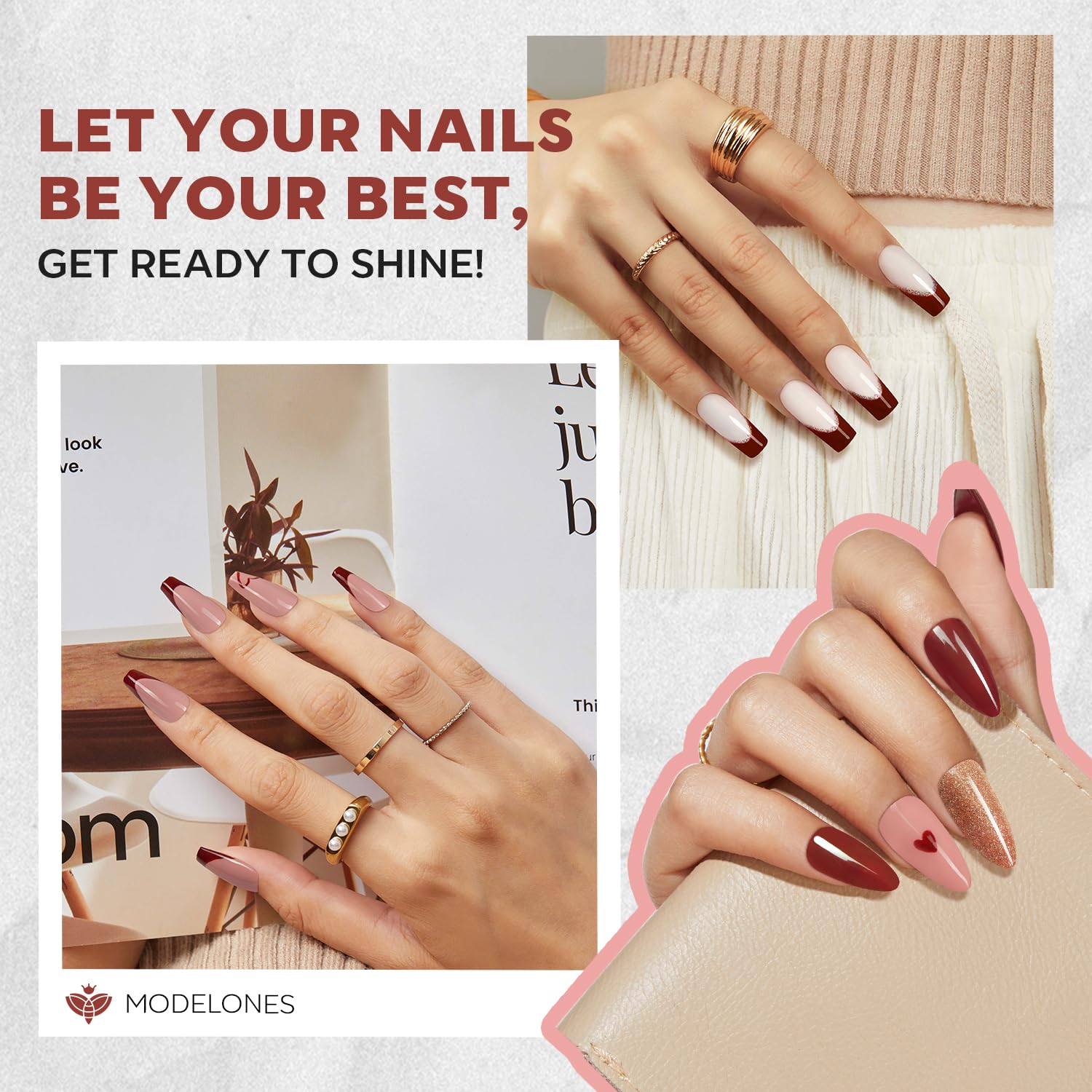 modelones Nail Polish Set 3 Colors Brown Glitter Mini Nail Polish Kit with Top and Base Coat & Remover Pad Fall Winter Nail Polish Finger Nail Polish Bulk Manicure Diy Nail Art Salon Home - Image 3