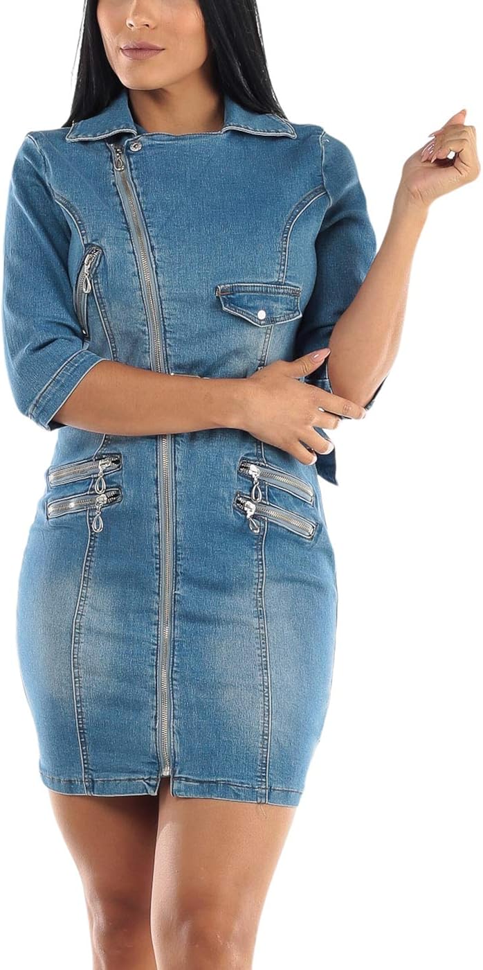 Women's Stylish Stretchy Jean Denim Dress 10734H at Amazon Women’s