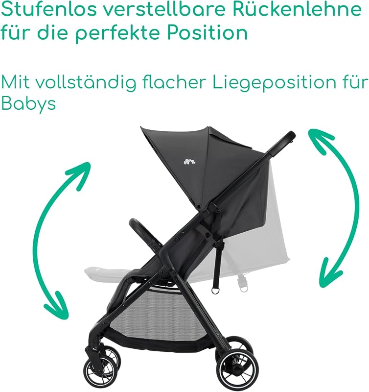 Azur, Kinderwagen Buggy, 0–3 Jahre (15 kg), Mineral Graphite