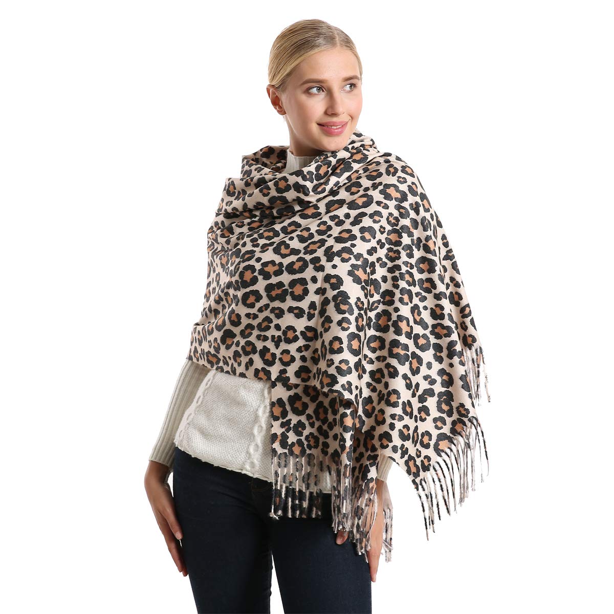 Women's Winter Leopard Scarf With Tassels Animal Print Oversized Premium Fashion Shawl Wrap Scarves ... Women's Winter Leopard Scarf With Tassels Animal Print Oversized Premium Fashion Shawl Wrap Scarves ...