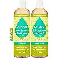 Puracy Shampoo & Body Wash for Children - Perfect Skin, Pure Ingredients - with 12 Fruit & Vegetable Extracts for Silky Smoot