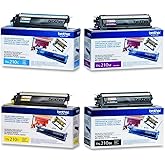 Brother Toner Cartridge Set, 4-Pack, Black, Cyan, Magenta, and Yellow (TN-210)
