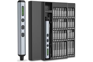 VILCOME Electric Screwdriver, Power Screwdriver Set 68 in 1 Mini Cordless Rechargeable, 5 Torque Settings 3 LED Lights Precision Screwdriver for PC Accessories Phone Camera Laptop Gifts for Men