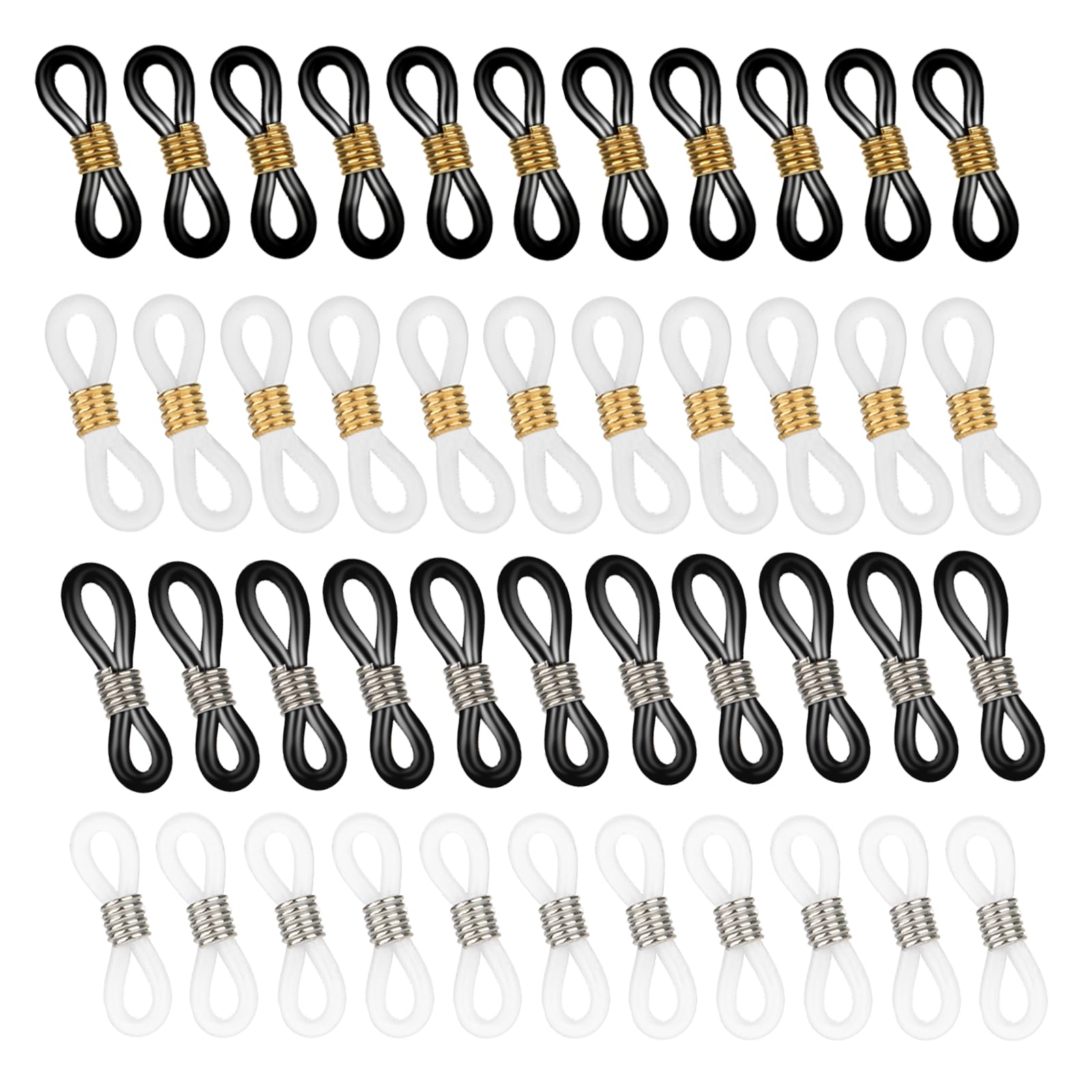 Photo 1 of JIYIN 40 Pack Eyeglass Chain Connector, Adjustable Anti-Slip Eyeglass Strap Holder Chains End, Silicone Eyeglasses Chain Ends for Sunglasses Chains Strap