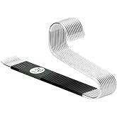 DOIOWN Open Ended Pants Jean Hangers - Stainless Steel Jeans Hangers 10 Pack 8 mm Thick, Versatile Non-Slip Hangers for Heavy Pants, Jeans, Trousers, Scarf, Space Saving Clothes Hangers for Women Men