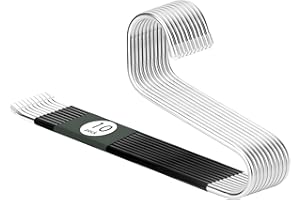 DOIOWN Open Ended Pants Jean Hangers - Stainless Steel Jeans Hangers 10 Pack 8 mm Thick, Versatile Non-Slip Hangers for Heavy Pants, Jeans, Trousers, Scarf, Space Saving Clothes Hangers for Women Men
