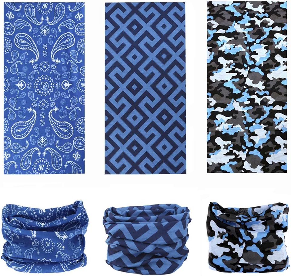 KALILY 12PCS Headband Bandana - Versatile Sports & Casual Headwear –Multifunctional Seamless Neck Gaiter, Headwrap, Balaclava, Helmet Liner, Face Mask for Camping, Running, Cycling, Fishing etc: Clothing