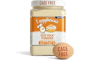 Eggylicious | Cage Free Egg Yolk Powder - 11 oz (312 g) | Powdered Eggs Made in USA from Humanely-Raised, Cage-Free & Pasture Raised Eggs | Perfect for Smoothies, Puddings, Baking & Sauces