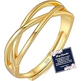 PRETOLE Sterling Silver Thumb Rings for Women S925 Silver Rings Cubic Zirconia Eternity Ring Minimalist Silver Ring Adjustable Open Ring for Women With Inspirational Card