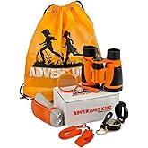Adventure Kidz Outdoor Exploration Kit, Children’s Binoculars, Flashlight, Compass, Fox Whistle, Magnifying Glass, Backpack. Great Gift Set for STEM, Pretend Play
