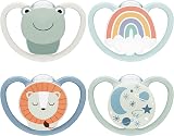 NUK Space Day & Night Baby Dummy 0-6 Months Glow Ventilated Silicone Frog Lion