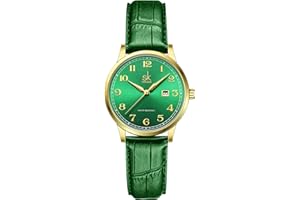 SK Classic Business Women Watches with Stainless Steel Band and Genuine Leather Elegant Ladies Calendar Watch