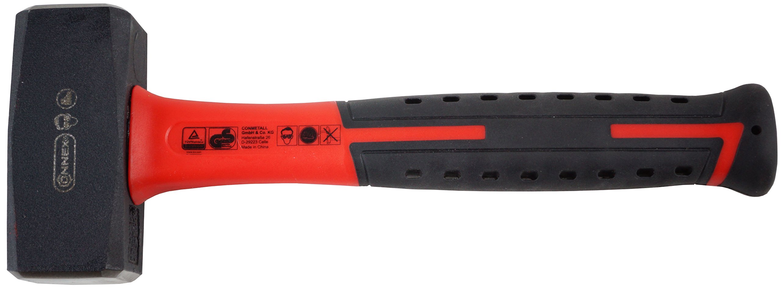 Connex COX623000 Club Hammer with Fibreglass Shaft/2C-Handle, Black/Red, 1000 g