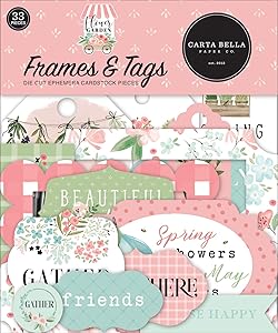 Carta Bella Paper Company Flower Garden Frames & Tags Ephemera