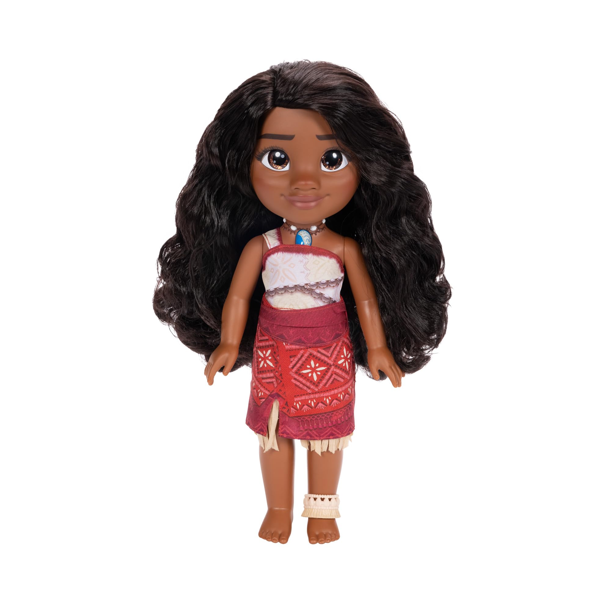 Disney Moana 2 My Friend Moana 14" / 36 cm Doll, Officially Licensed by Jakks Pacific, Includes Outfit and Anklet, Soft Wavey Hair, Adorable Sparkling Eyes, Gift for Girls 3+