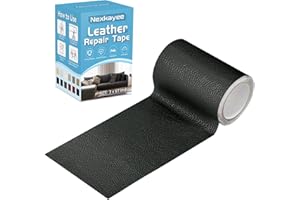 Nexkayee Leather Repair Patch Tape, Self-Adhesive Vinyl Patches for Furniture, Sofas, Couches, Car Seats and More, 3 x 61 Inches, Black