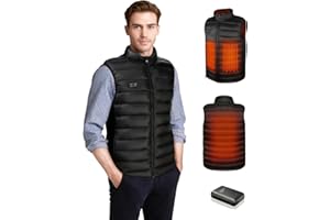 Loowoko Lightweight Men's Heated Vest Rechargeable with Battery Pack Included for Winter