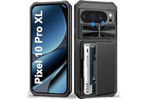 BXYJY for Google Pixel 10 Pro XL Case Wallet, Built-in Card Holder (4-5 Cards), Slide Camera Cover, Military Grade Drop, Rugged Heavy Duty Men Women Protective Phone Case for Pixel 10 Pro XL, Black