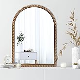 ironsmithn Gold Arched Mirror, 20"x30" Beaded Frame Arch Mirrors, Marlowe Decorative Accent Mirrors for Bathroom Fireplace Be