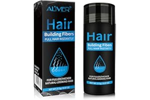 Aliver Hair Fibers for Thinning Hair - Black - 27.5Gr,Undetectable Natural Formula, Thicker Fuller Hair in 15 Seconds, Conceals Hair Loss, Look Younger, for Men & Women Patchy Bald Spot,Crown