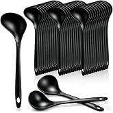 Acshio 40 Pack 1.5 Oz Plastic Ladle Spoons, 9 x 2.8 Inch | Long Handle Solid Serving Spoons, Heat Resistant Large Soup Ladle Bulk for Party Catering Buffet Restaurant