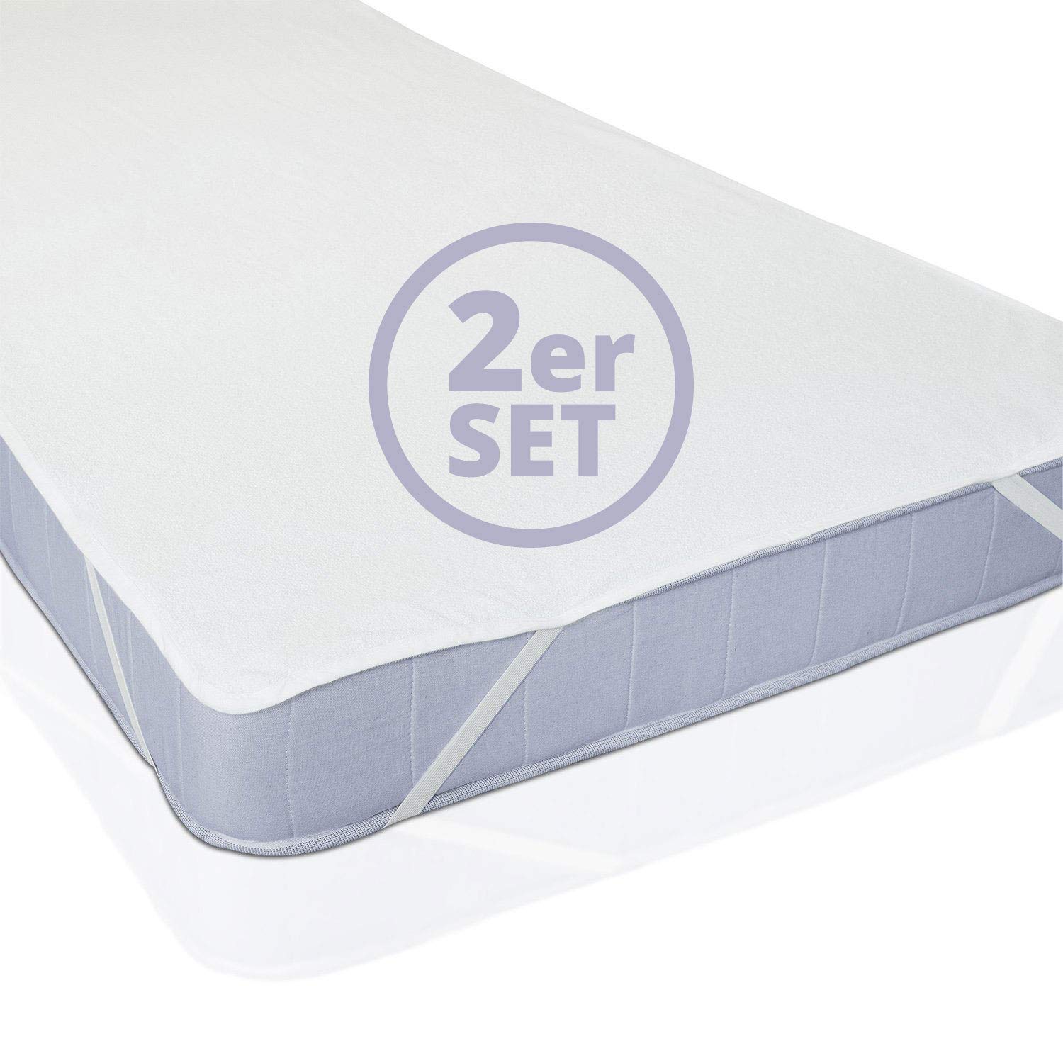Lumaland 2x waterproof mattress cover 70 cm x 140 cm | Oeko-Tex certified, 100% cotton surface | Waterproof and breathable mattress cover