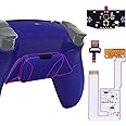 eXtremeRate Cobalt Blue Rubberized Grip Programable RISE4 V3 Remap Kit for PS5 Controller BDM-030 040 050, Upgrade Board Redesigned Bottom Shell 4 Back Buttons Set for PS5 Controller - NO Controller