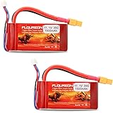 Floureon 2 Packs 3S 11.1V 1500mAh 35C RC Lipo Battery with XT60 Plug for RC Car, Skylark m4-fpv250, Mini Shredder 200, Qav250, Vortex, Drone and FPV (2.91 x 1.46 x 1.08 Inch)