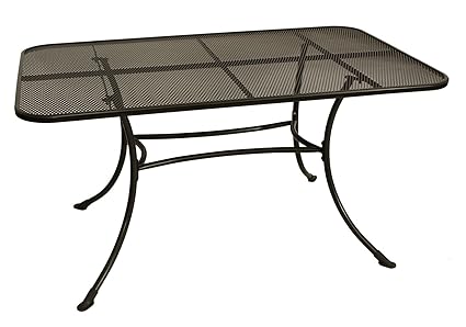 DEGAMO Streckmetall-Tisch RIVO 90x145cm mit stabilem Rundrohrgestell, eisengrau