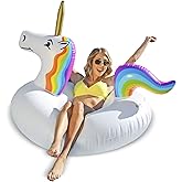 GoFloats Unicorn Pool Float Party Tube - Inflatable Rafts, Adults & Kids