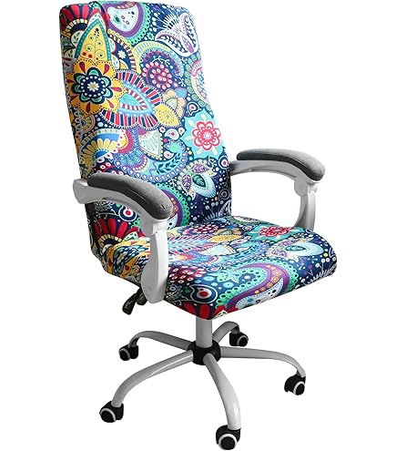 DAZZLEEX Wine Red Stretchy Back Gaming Chair Cover For Home Office Computer Armchair Seat Soft Covers(Without Chair