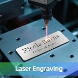 Brand EDSG Personalised Name Badges 1x3in Magnetic Engraved Tags Gold Design 1 view 7