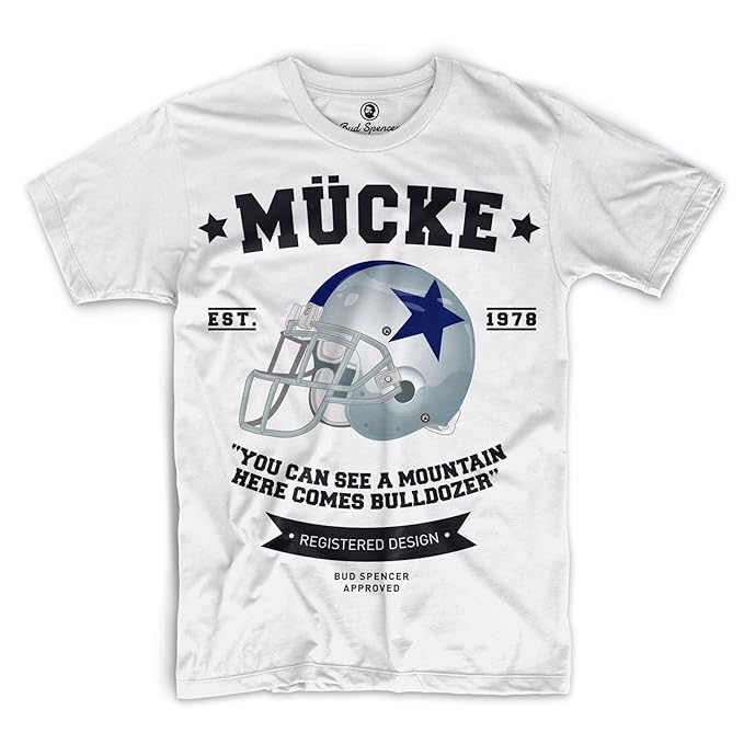 Bud Spencer Herren Mücke/Bulldozer T-Shirt (Weiss)