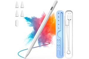 ZXA Stylus Pen for iPad 2018-2024, 15 Mins Fast Charge for Apple Pencil with Storage Box, Compatible with iPad 10/9/8/7/6, iPad Pro M4/12.9"(6/5/4/3)/11", iPad Air M2/5/4/3, iPad Mini A17 Pro/6/5,White