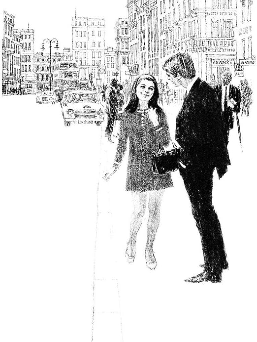 Amazon Com Wee Blue Coo Painting Drawing Sketch Cityscape Man Woman Sixties London Unframed Wall Art Print Poster Home Decor Premium Home Kitchen