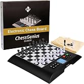Millennium ChessGenius M810 Electronic Chess Set &amp; Computer, 2050 ELO | Trainer hints, mistake alerts, take-backs; a travel chess set for adults; includes piece storage bag