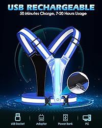 Zacro LED Reflective Vest Running Gear, 5 Lights