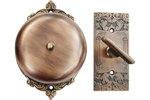 Akatva Vintage Twist Bell with Key Plate – Victorian Home Twist Bell – Mechanical Doorbell for Home – Brass Twist Calling Bell – Elegant-Finish and Durable Build (Antique Copper)
