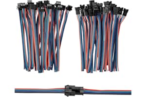 VONVOFF 4pin JST SM Connector,20 Pairs LED Strip Connector,Micro JST Male and Female Connector Adapter Plug,JST Connector Kit Terminal with 15CM 20AWG Wire for LED Light Strip