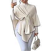 BEAUDRM Women's Plus Size Cardigan Poncho Sweater Wrap Shawl Tops Elegant Knit Outerwear
