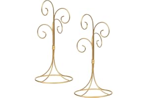Red Co. 13 inch Golden Finish Ornament Wire Display, 4-arm Spiral Stand for Home Decoration - Set of 2